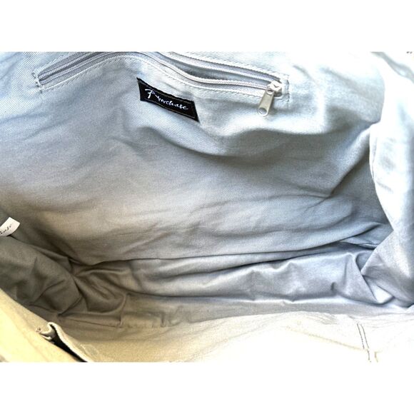 NWT Paperchase Light Grey Felted Fabric Multicolor Floral Messenger Bag 16x12x5 - Picture 5 of 7